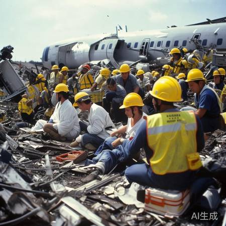 救援现场紧张有序