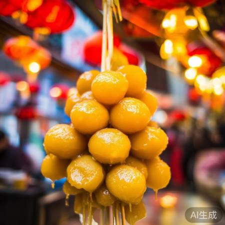 奶皮糖葫芦：酥脆绵软搭配