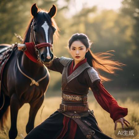 刘亦菲花木兰，武术马术双修炼