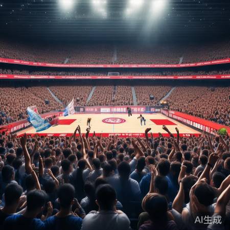 浙江男篮主场球迷狂热加油