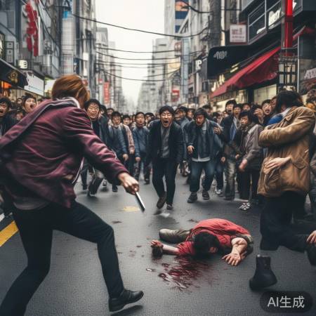 东京街头惊现持刀乱砍事件