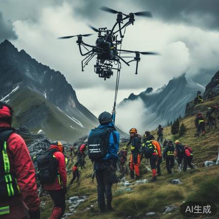 户外博主坠亡，无人机助救援