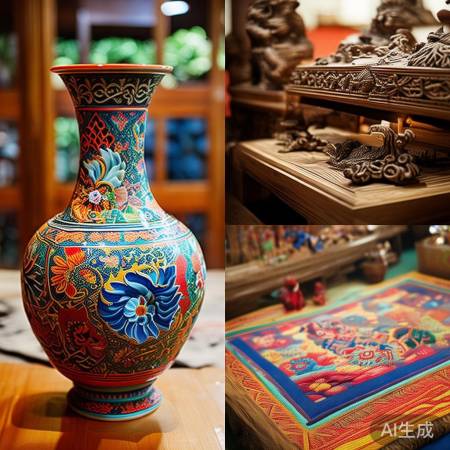 琉球瓷、绣、木雕独特