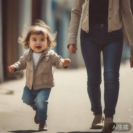 小孩好奇撞阿姨