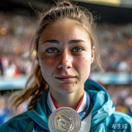 领奖台上泪洒银牌