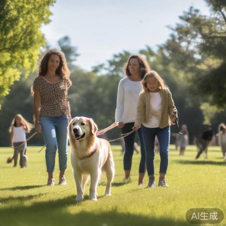 拴绳遛狗，安全文明。