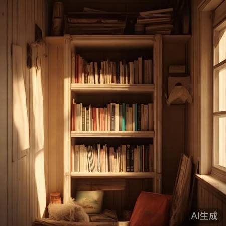 小屋角落书架，生活美学体现