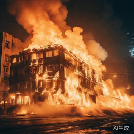 废弃建筑大火，惊心动魄