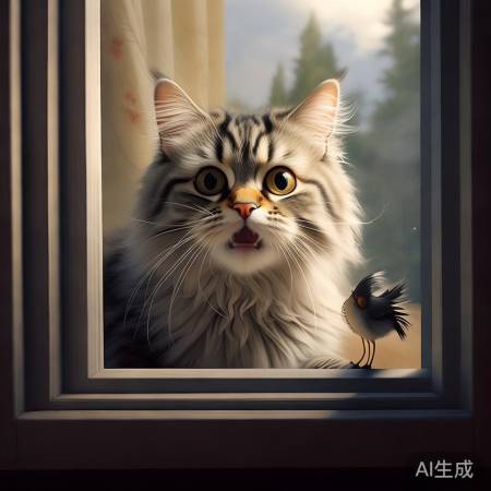 猫好奇外出，恐迷失悔不当初