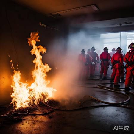 电线短路引发火灾，消防员守护安