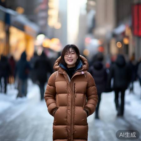 温暖品质羽绒服,冬日街头新体验