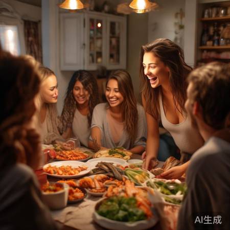 美女边吃边聊，海鲜悲剧主角