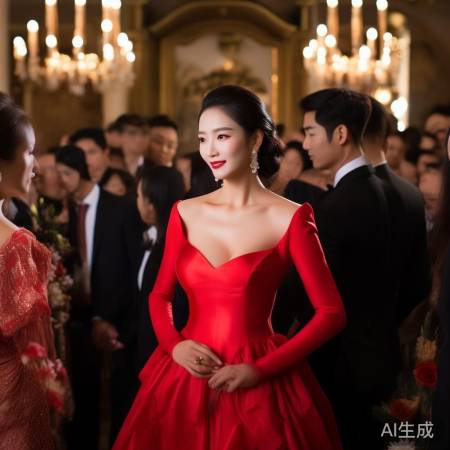 李靓蕾惊艳亮相婚礼