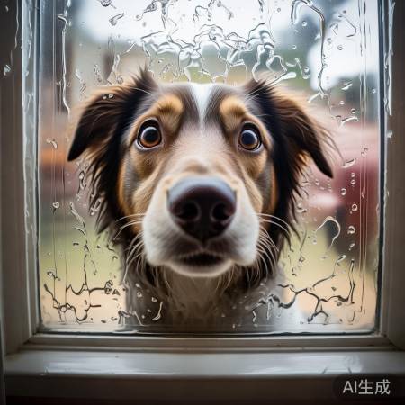 狗狗发现磨砂玻璃新视角