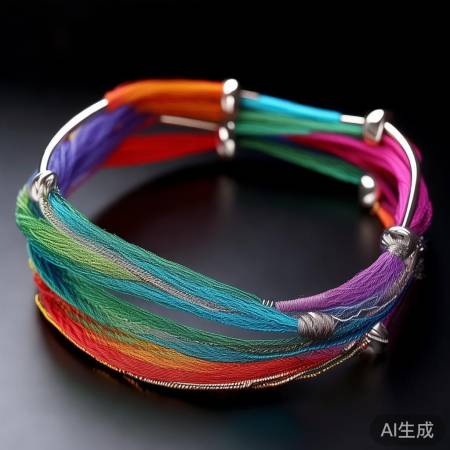 彩线流苏手串,飘逸美观