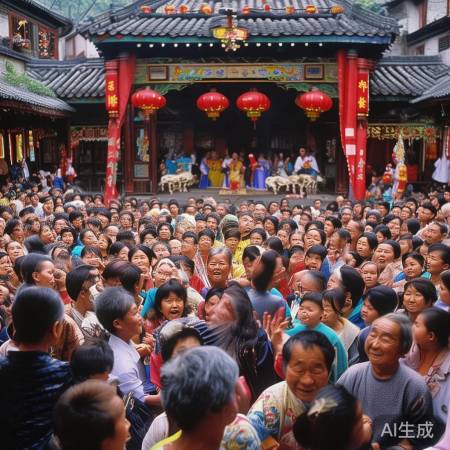 人潮涌动赏戏曲