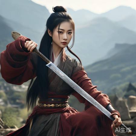 迪丽热巴演绎侠女精神