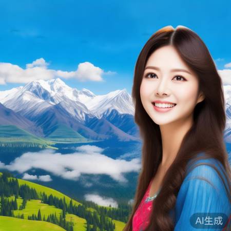 新疆美景迪丽热巴笑容