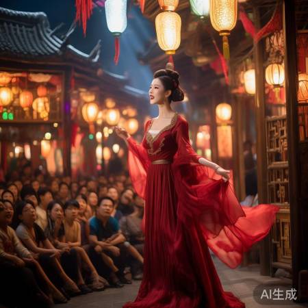 黄圣依大理酒馆红裙献唱