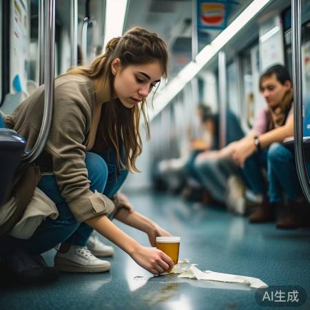 姑娘行动维护车厢整洁