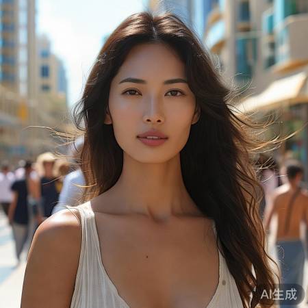 刘亦菲阿联酋素颜街头