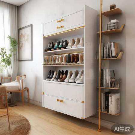 壁挂鞋柜+书架,收纳好物