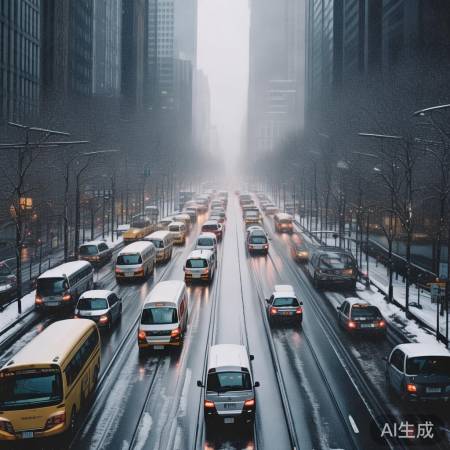 雪中公共交通谨慎行