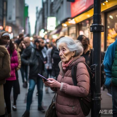 盲老太求助,路人拒绝,手机导航