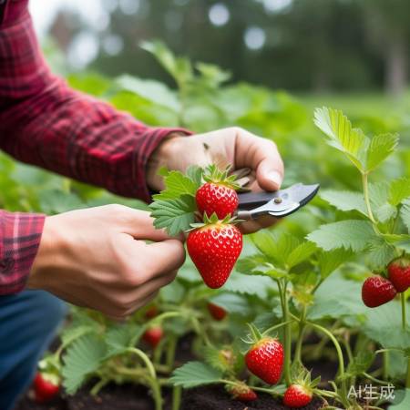 草莓修剪助生长