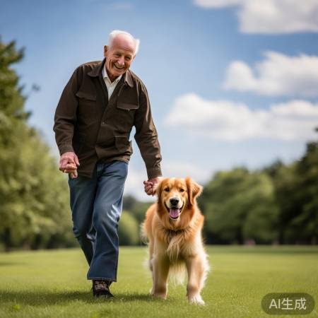 王大爷与狗狗晚年乐
