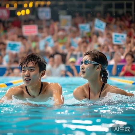 榜一正能量助游泳健儿夺冠