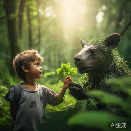 张予曦呼吁环保，与迅猛龙同框