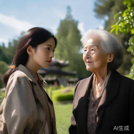 杨紫与董竹君女士邂逅作家