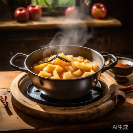 苹果炖奶香浓,可加香草豆荚或香