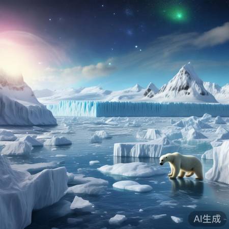北极南极，冰川野生动物