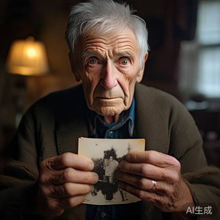 李大爷望旧照，心未老