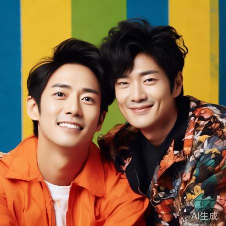 鞠婧祎张云龙后台合影欢乐多