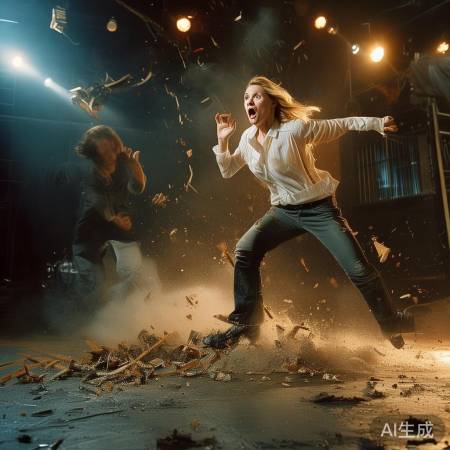 明星险逃生,机智救场惊险。