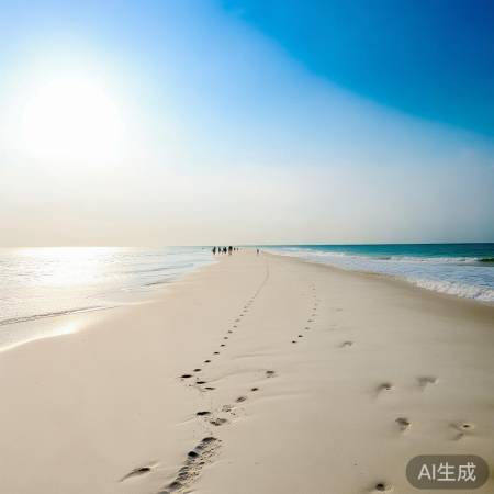 蜈支洲岛细软沙滩，如踩云朵