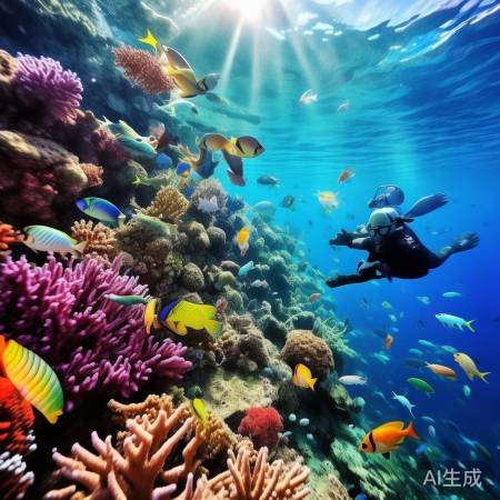 蜈支洲岛珊瑚礁，潜水奇遇