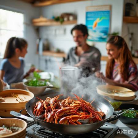 新规环保烹饪，龙虾味美环保升。