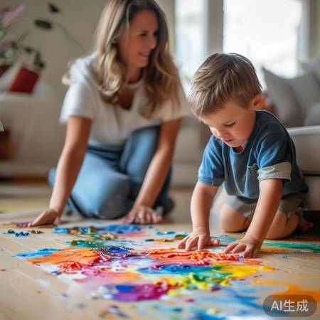 熊孩子画满地，共清理，学负责