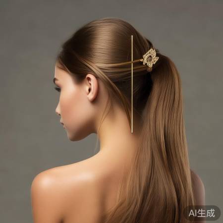 “简单发簪，优雅马尾/丸子造型