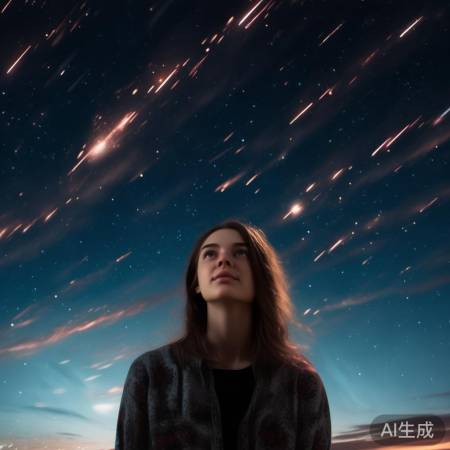 流星雨浪漫夜空