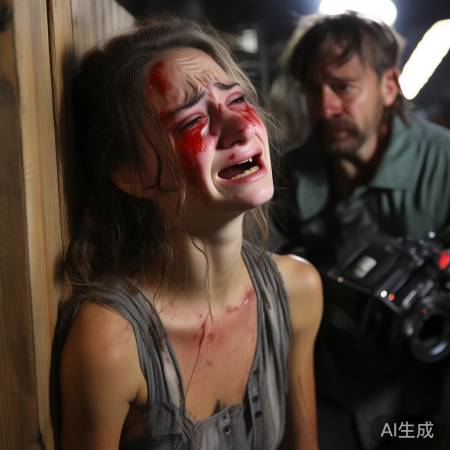 女主角真情流露，泪洒片场