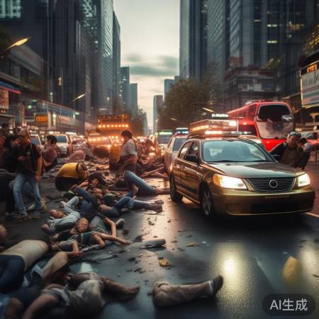 小车失控撞行人，现场混乱救援