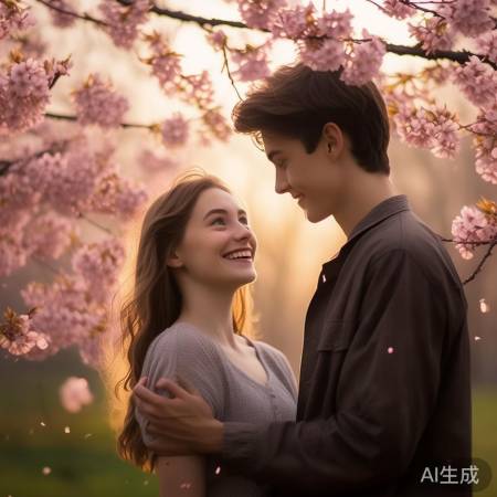 樱花树下,爱情绽放