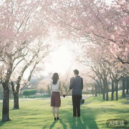 樱花树下,美好瞬间