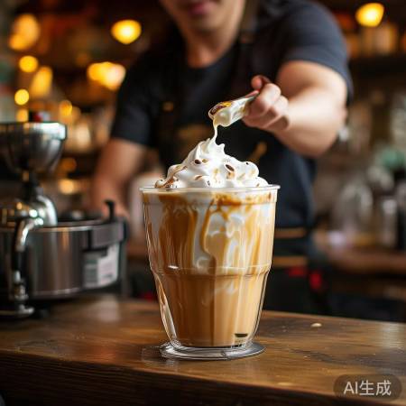 手工打奶茶，细腻如奶油