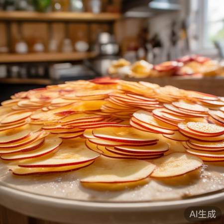 “苹果干，方便健康零食”